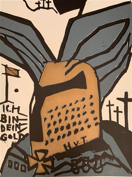 Ich bin dein Gold (chevalier casqué) by Jonathan Meese, 2005
