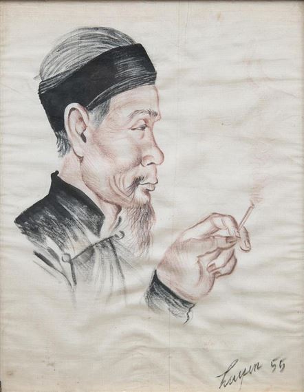 Old man with cigarettes by Nguyen Duc Huyen