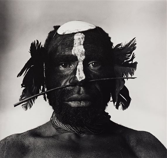 Tribesman with Nose Ornament (New Guinea, 1970) by Irving Penn, dated 1990