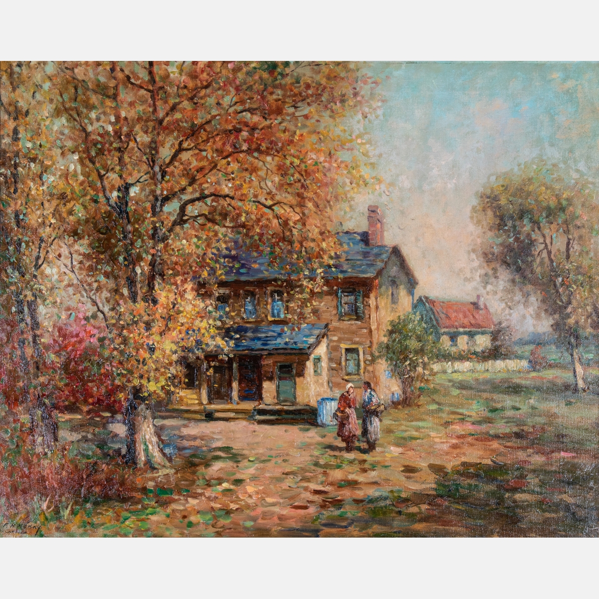 Artwork by Frances H. McKay, New England Cottage,, Made of Oil on canvas,