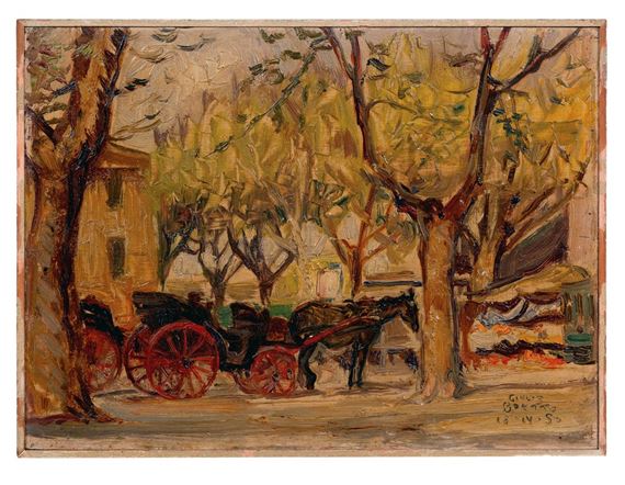 Paesaggio con carrozza by Giulio Boetto, April 18, 1950