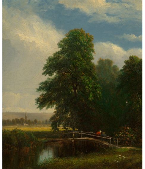 The Darent River, Kent, England by Sanford Robinson Gifford, 1856