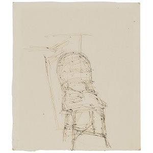 Alberto Giacometti  Chaise dans l'atelier (recto) / Sculpture sur