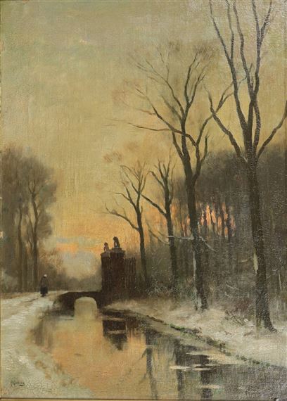 Winterse namiddag bij het poortje van Rustenburg by Marinus Gidding