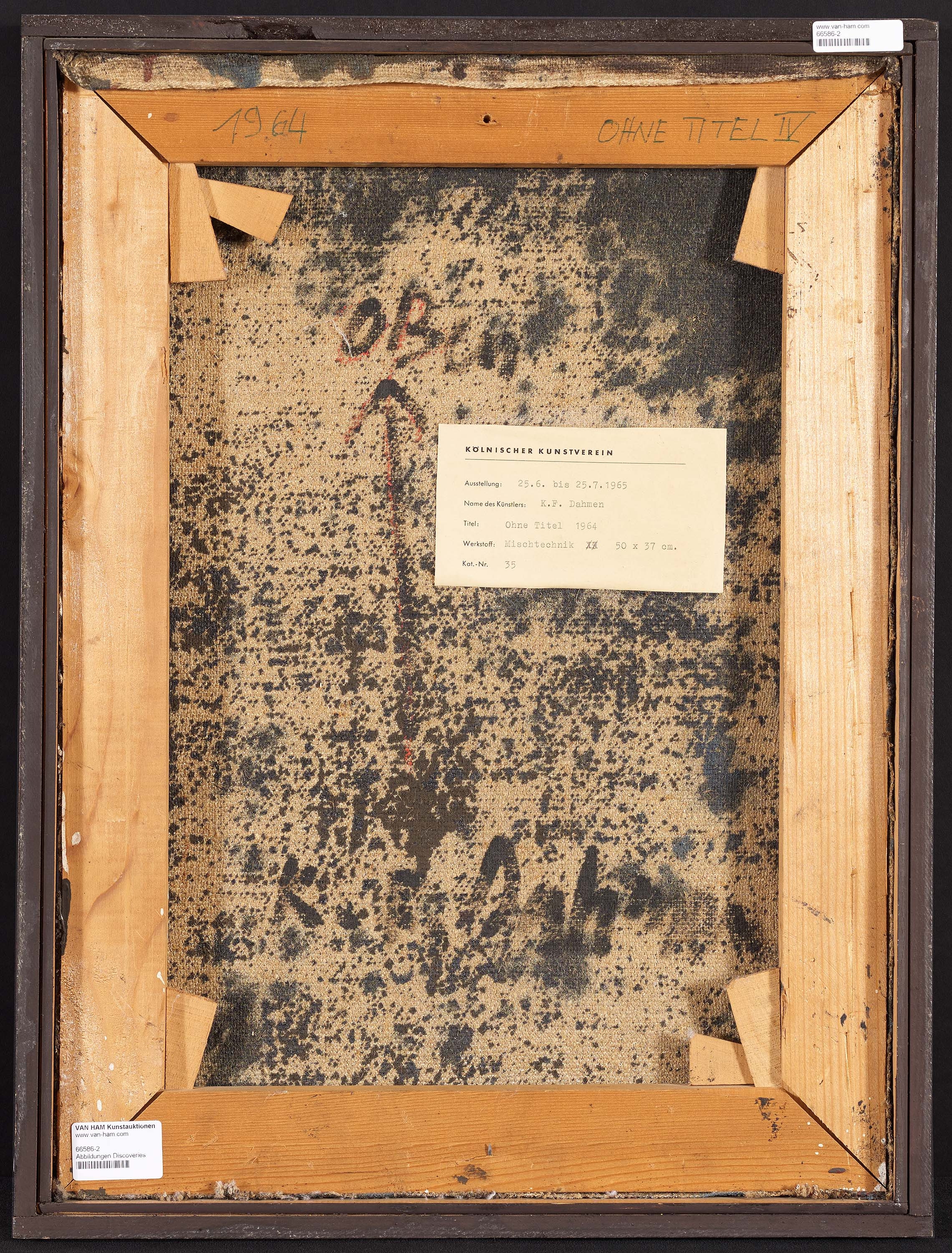 Artwork by Karl Fred Dahmen, Untitled IV, Made of Mixed media on canvas