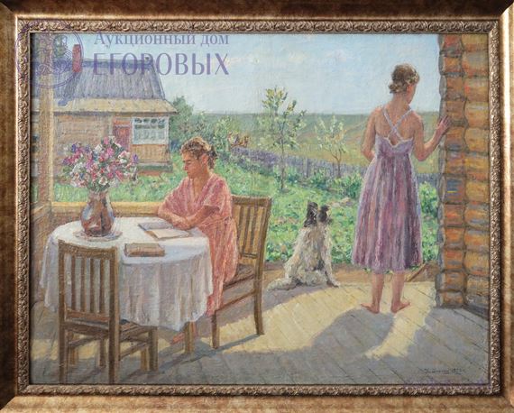 На террасе by Blokhin Ivan Semenovich, 1952