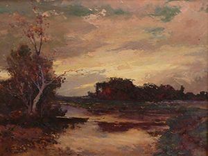 Paysage à la mare by Michel Korochansky