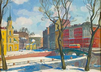 Fontanka. Belinsky Bridge - Vladimir Vasilyevich Lubenko