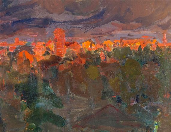Red city by Nikolai Mikhailovich Romadin, 1958