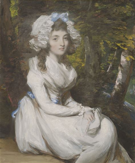 Portrait of a young lady, possibly Elizabeth Anne Hall by Daniel Gardner