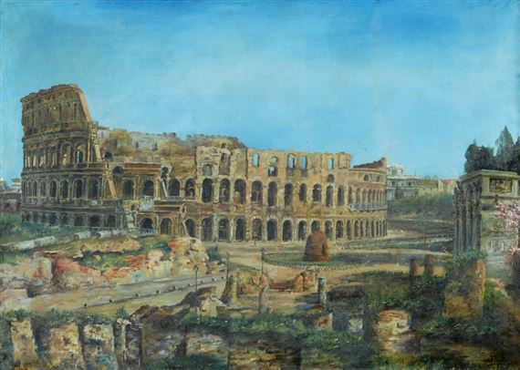 VEDUTA DEL COLOSSEO E DEI FORI by Roman School, 20th Century