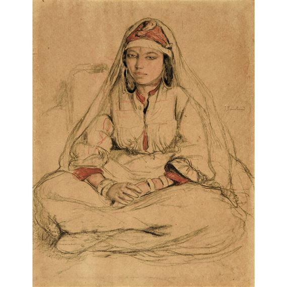 Young Seated Moroccan Girl by Jean Bouchaud