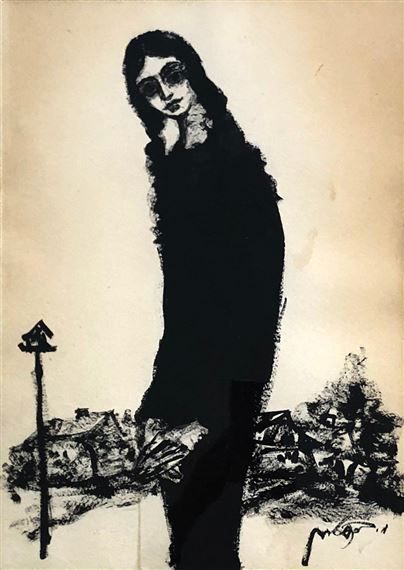 Moshe Bernstein | Girl in Town | MutualArt