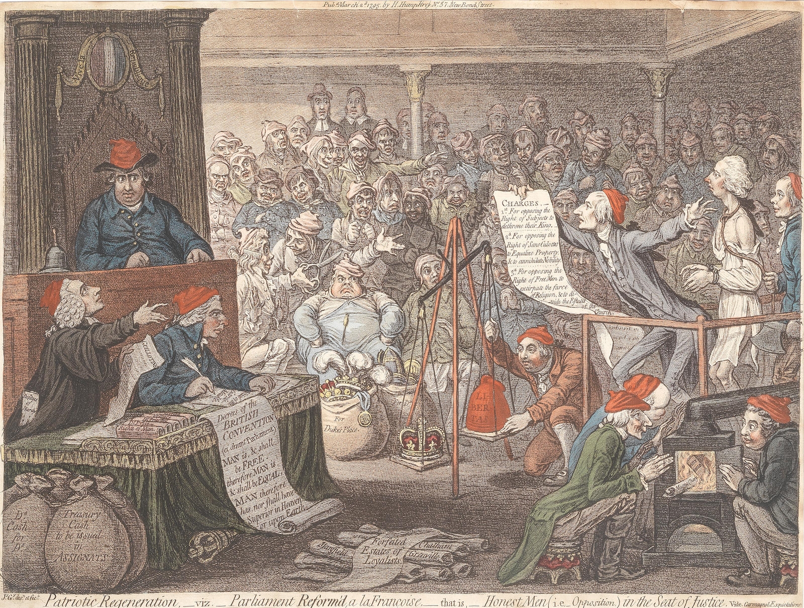 Artwork by James Gillray, Patriotic Regeneration, Made of Etching with hand colouring