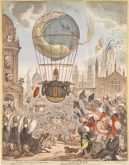 Tentanda via est qua me quoque possim Tollere humo - He Steers his flight Aloft by James Gillray, 1810