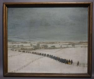 Artwork by Joseph Gérard, Cortège d'hiver, Made of Oil on panel