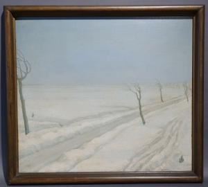 La route de la Baraque en hiver by Joseph Gérard, 1931