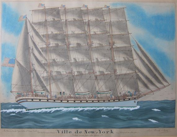 Le 5 mâts barque "Ville de New-York" by Paul-Emile Pajot