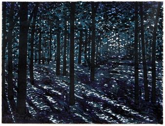 Woodland Nocturne, Blue Print - Charles Yoder