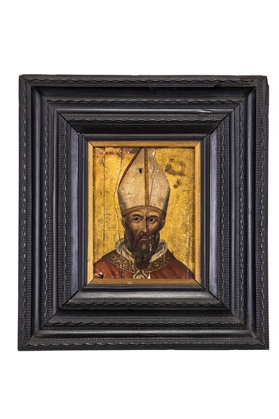 Artwork by Cretan School, 17th Century, Ritratto di Vescovo, Made of Oil on panel