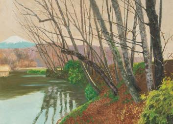 Distant view of Mt. Fuji (Oshino) by Iwao Kitamura