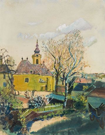 Church in Ober St. Veit by Oskar Laske, 1946