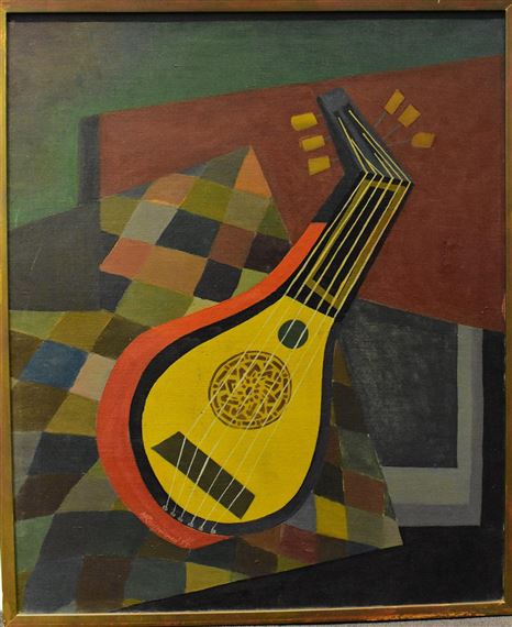 Nature morte à la guitare by Marie Raymond, 1955