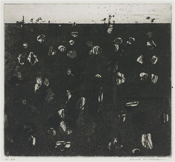 Landscape with Green Cloud and Owl by Fred Williams, 1965-1966