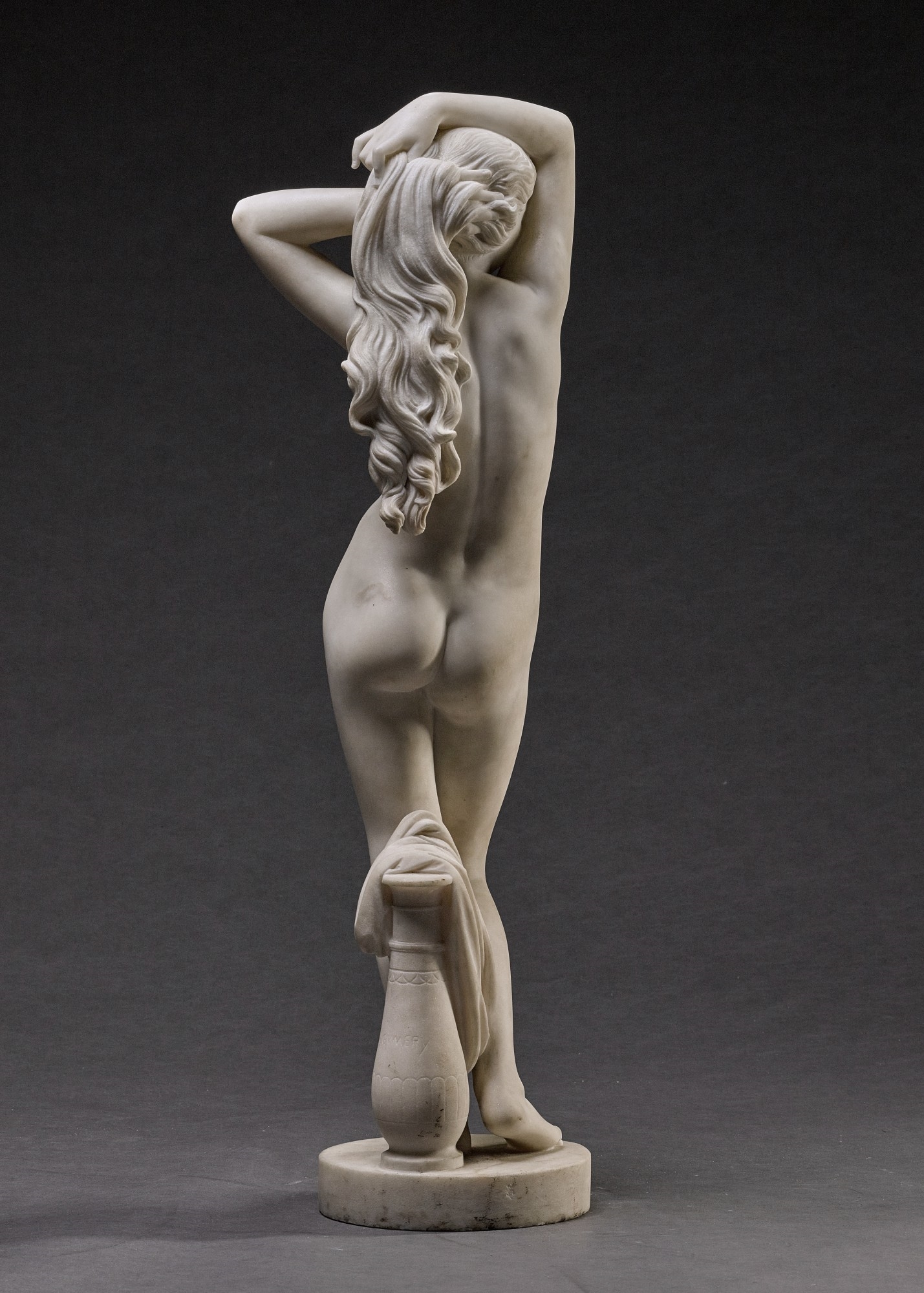 Artwork by Charles Alphonse A. Gumery, FEMALE NUDE, Made of white marble
