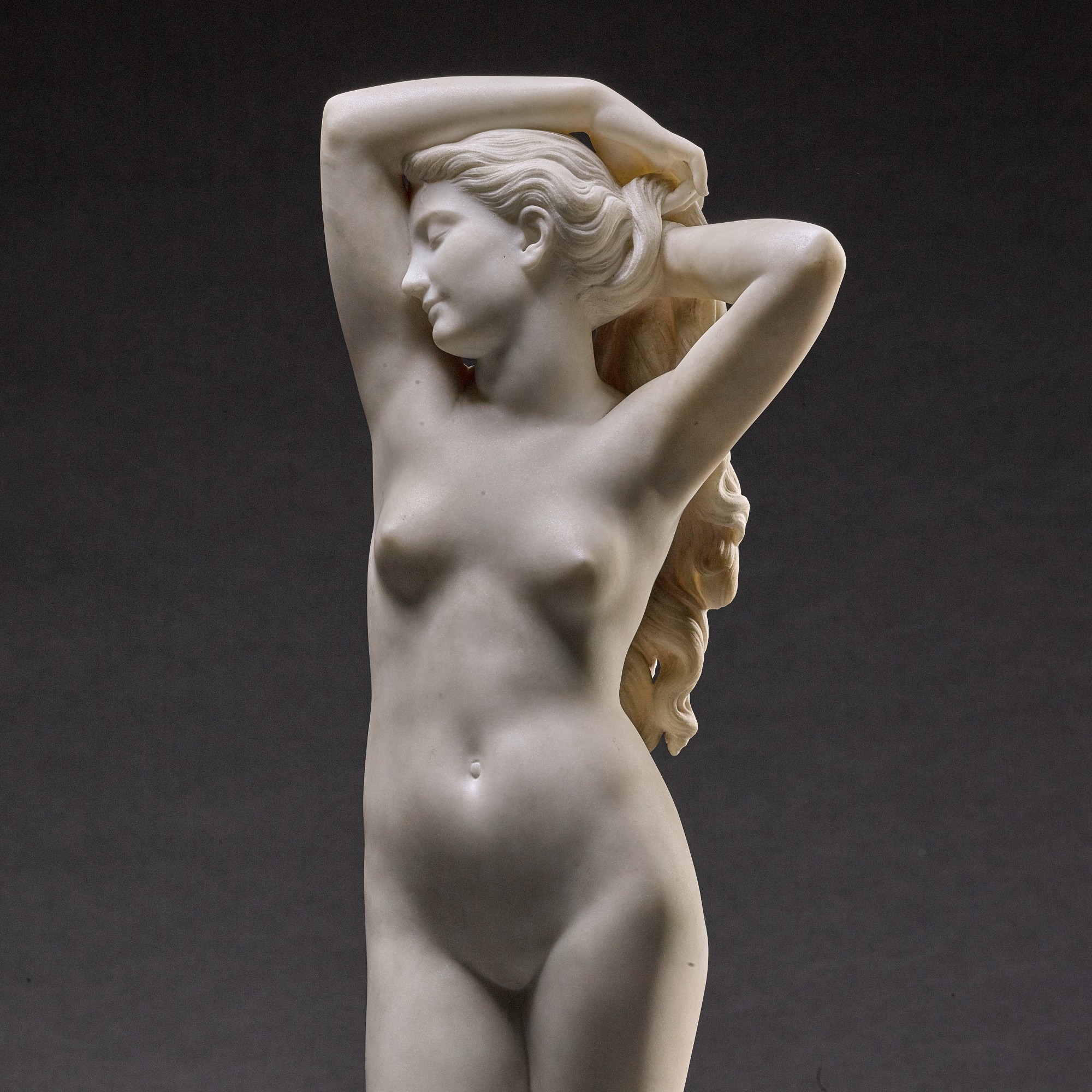Artwork by Charles Alphonse A. Gumery, FEMALE NUDE, Made of white marble
