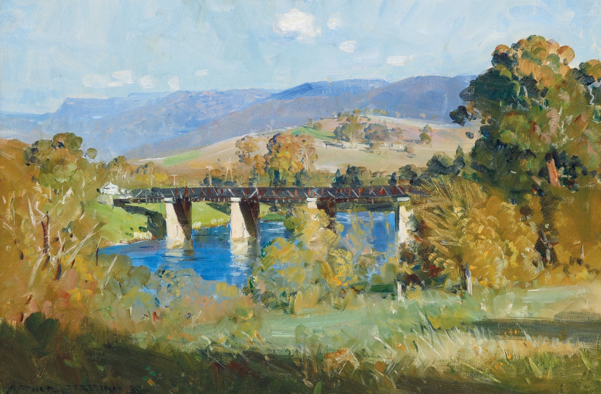 Arthur Streeton Bridge in New Norfolk, Tasmania (1938) MutualArt