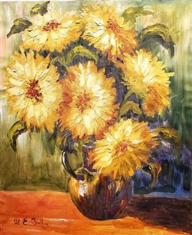 Vase of yellow flowers - Maria Enrica Buffa