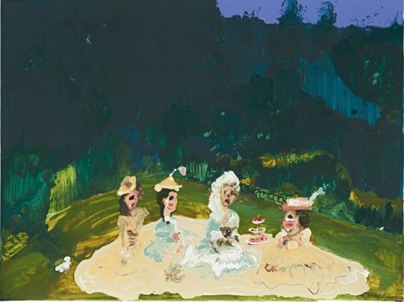 Ladies Picnic (Déjeuner sur l'herbe) by Genieve Figgis, Painted in 2014