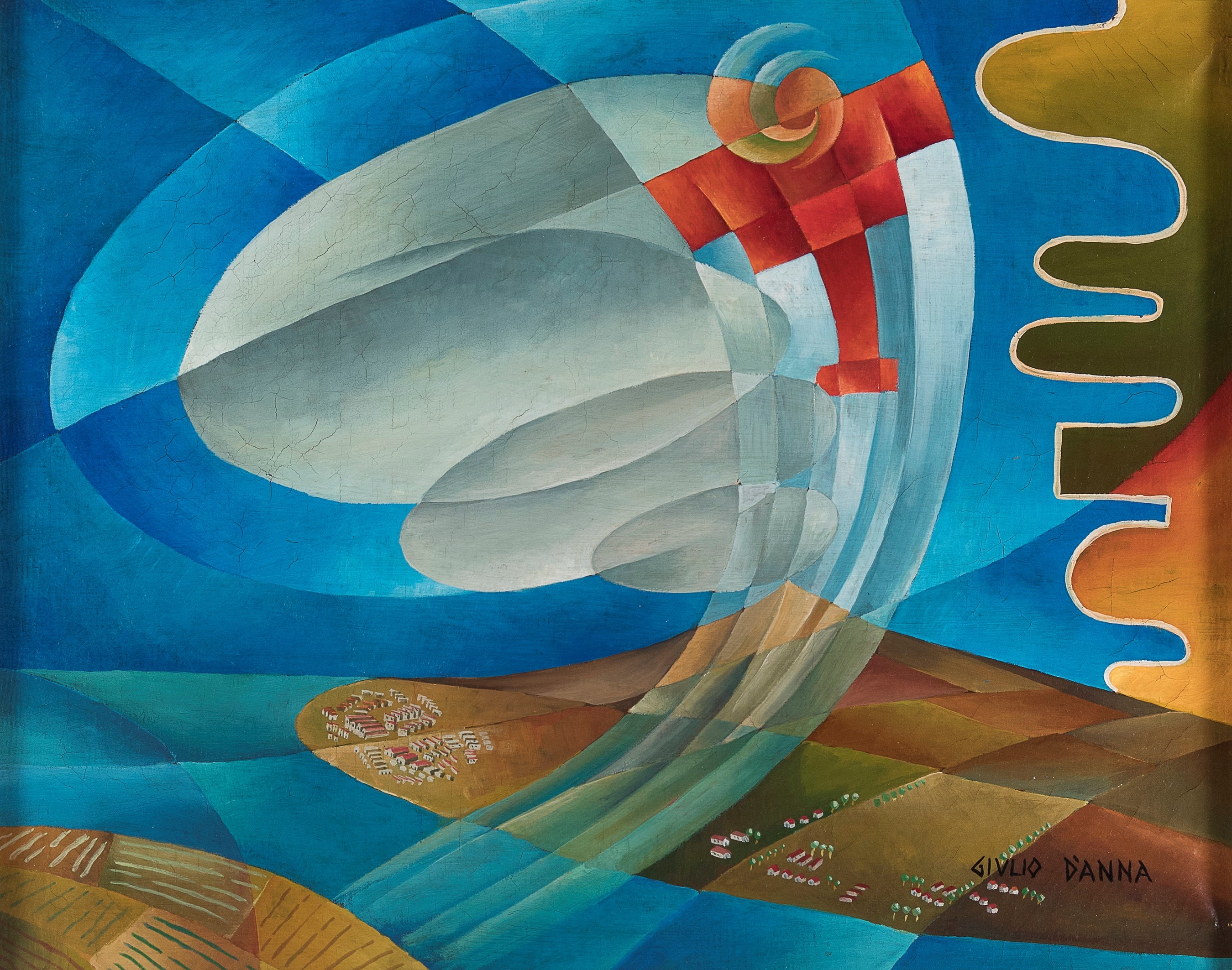 Artwork by Giulio d’Anna, Volo sull'Etna, Made of Oil on canvas