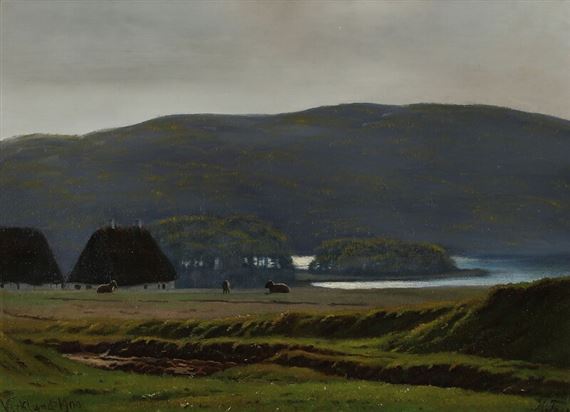 View from Virklund looking towards Lake Thorsø by Harald Frederik Foss, 1900