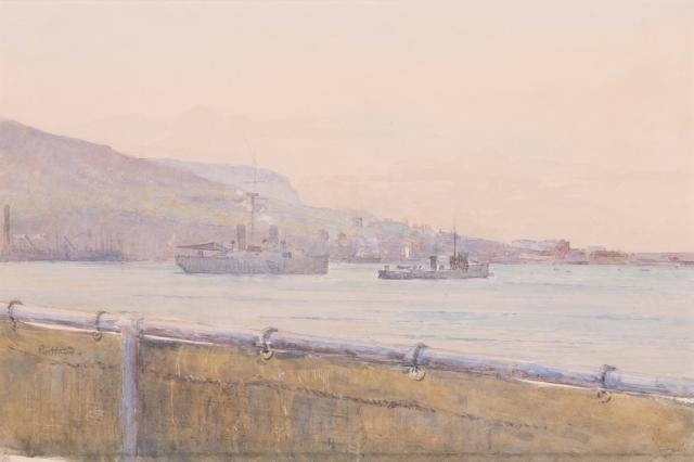 Artwork by Alma Claude Burlton Cull, Sapphire-Portland, Made of Watercolor on paper laid to card