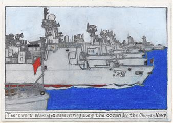 There were warships manoeuvring along the ocean by the Chinese Navy - Samraing Chea