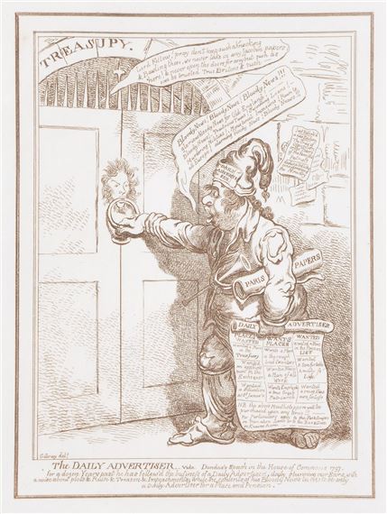 five 18th and 19th century engraved prints (5) by James Gillray, 19th century