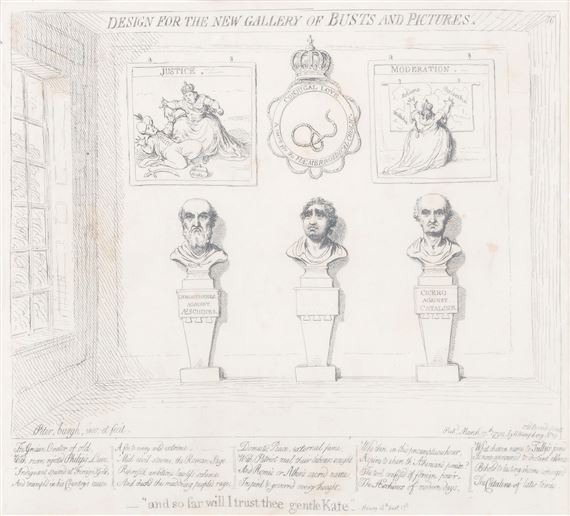 six 18th and 19th century engraved prints (6) by James Gillray, 19th century