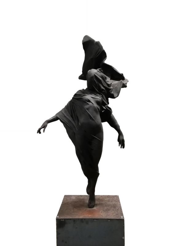 Artwork by Tomasz Górnicki, DEMETER, Made of Bronze, Steel, Patina