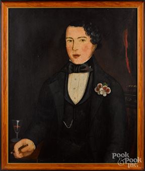Portrait of a young man with cigar and glass of wine - Joseph Chase Rutherford