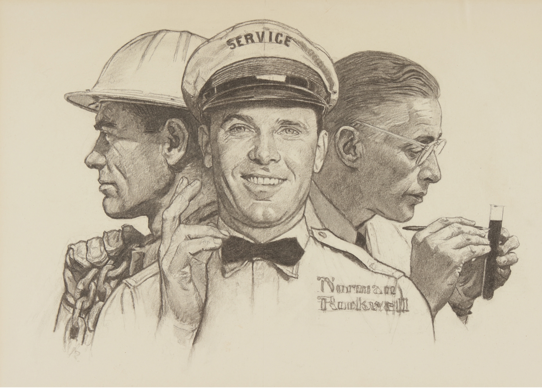 Norman Rockwell | STUDY FOR 'OIL'S FIRST CENTURY' (1959) | MutualArt