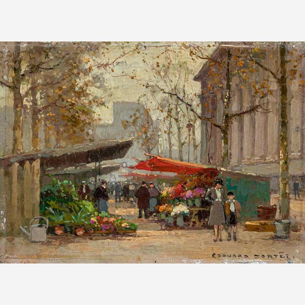Edouard Léon Cortès | Marché aux fleurs de la Madeleine | MutualArt