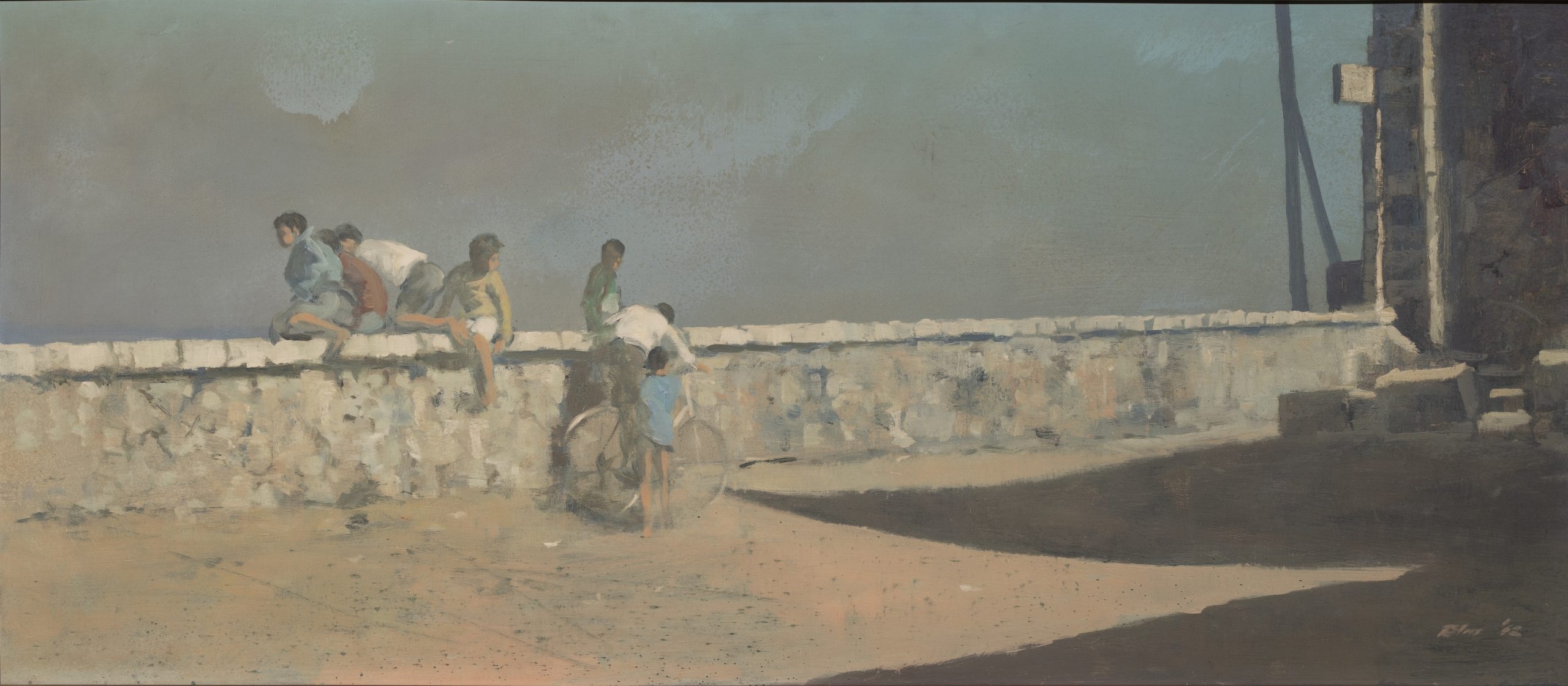 Artwork by Robert R. Bliss, The Wall, Made of tempera on masonite