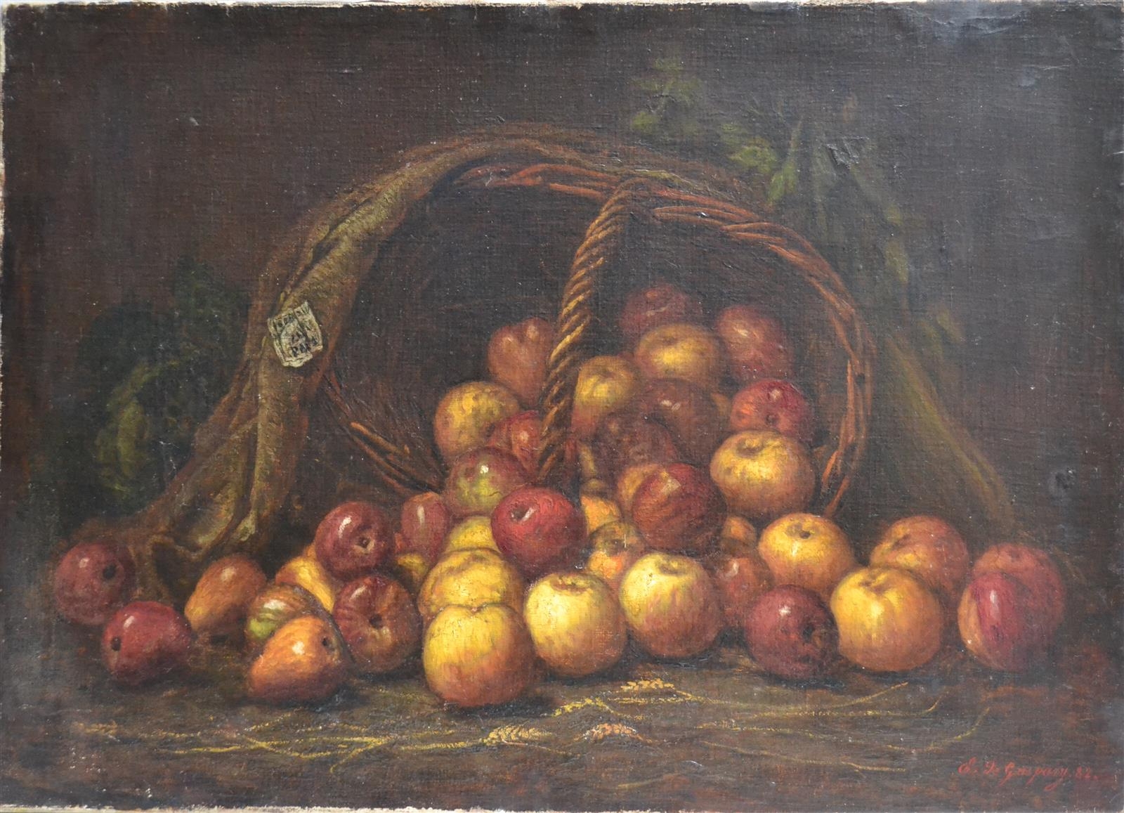 Artwork by E. de Gaspary, NATURE MORTE, Made of Oil on canvas