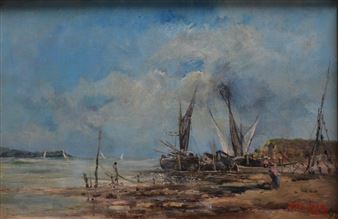 VOILIERS SUR LA GRÈVE - Karl Ben