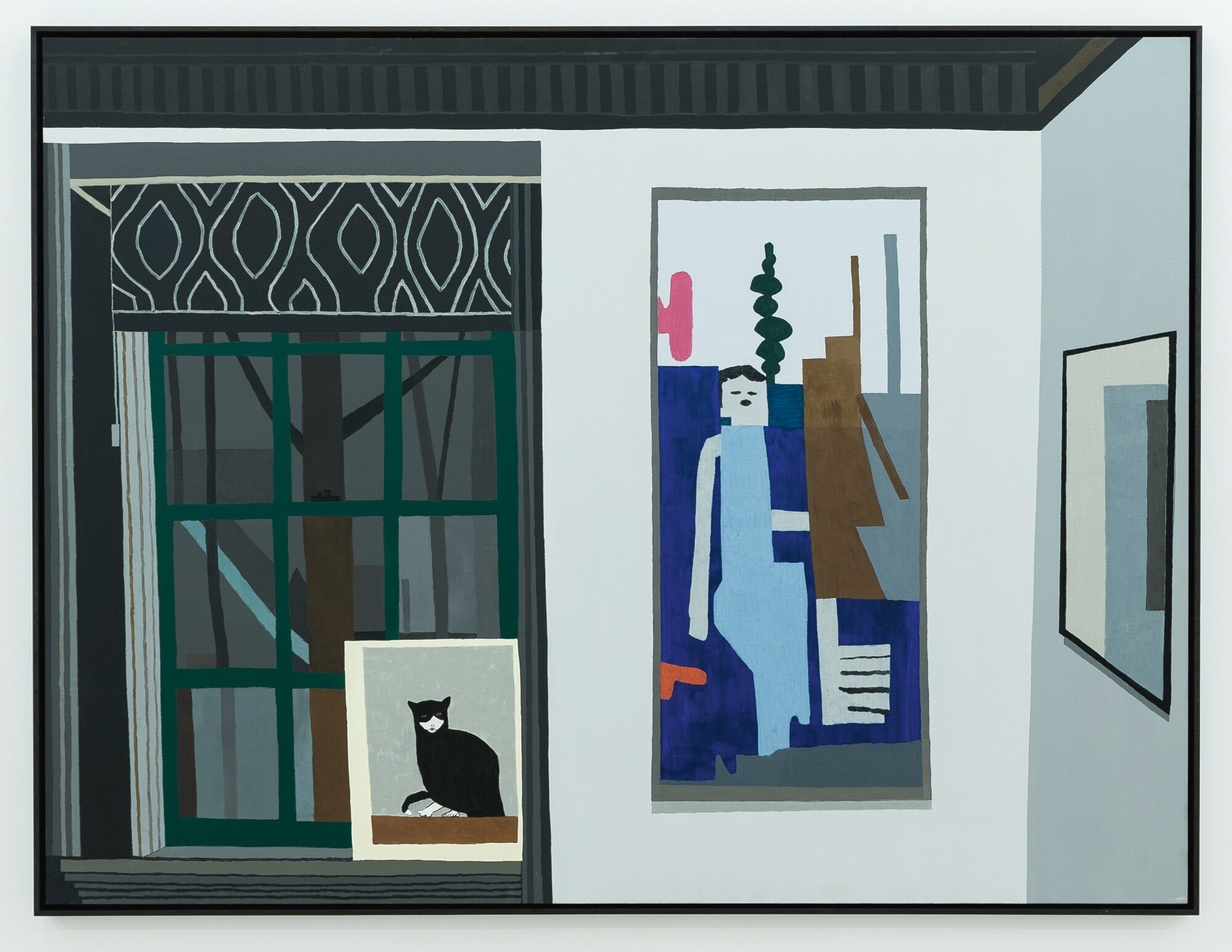 Artwork by Jonas Wood, UNTITLED (CAT POSTER), Made of oil and acrylic on canvas
