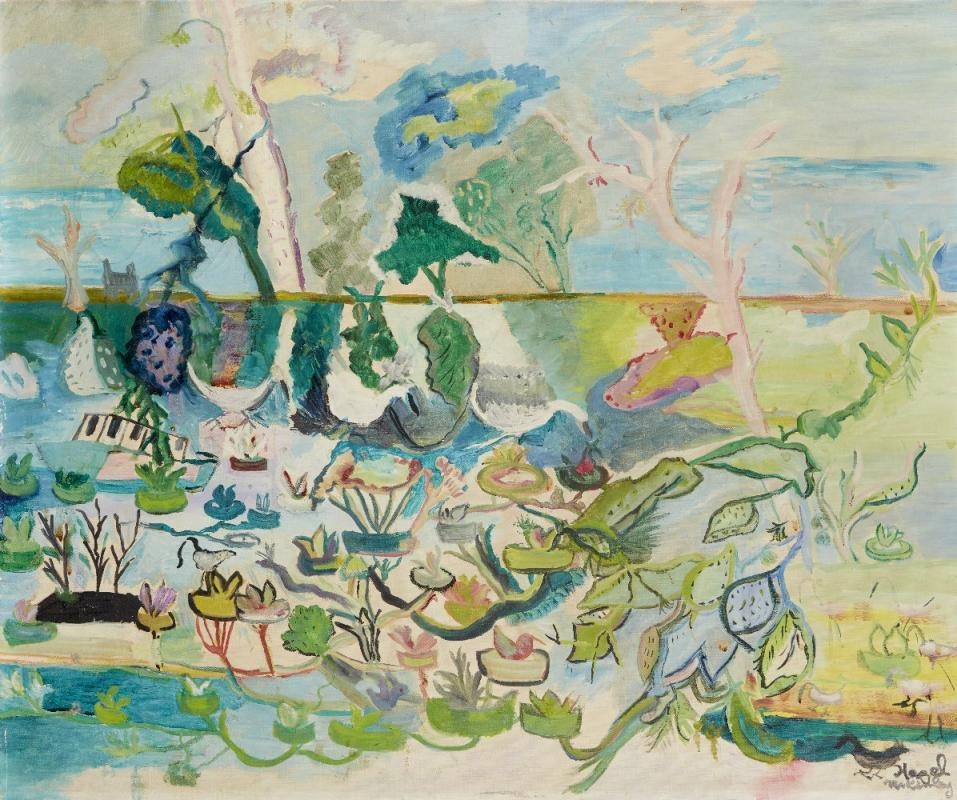 Hazel Guggenheim McKinley Garden Pond and My Victorian Courtyard