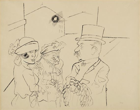 ERBEN (BEGRÄBNIS) (HEIRS (FUNERAL)) & TRAURIGER MANN (SAD MAN) (A DOUBLE-SIDED WORK) by George Grosz, Executed circa 1920