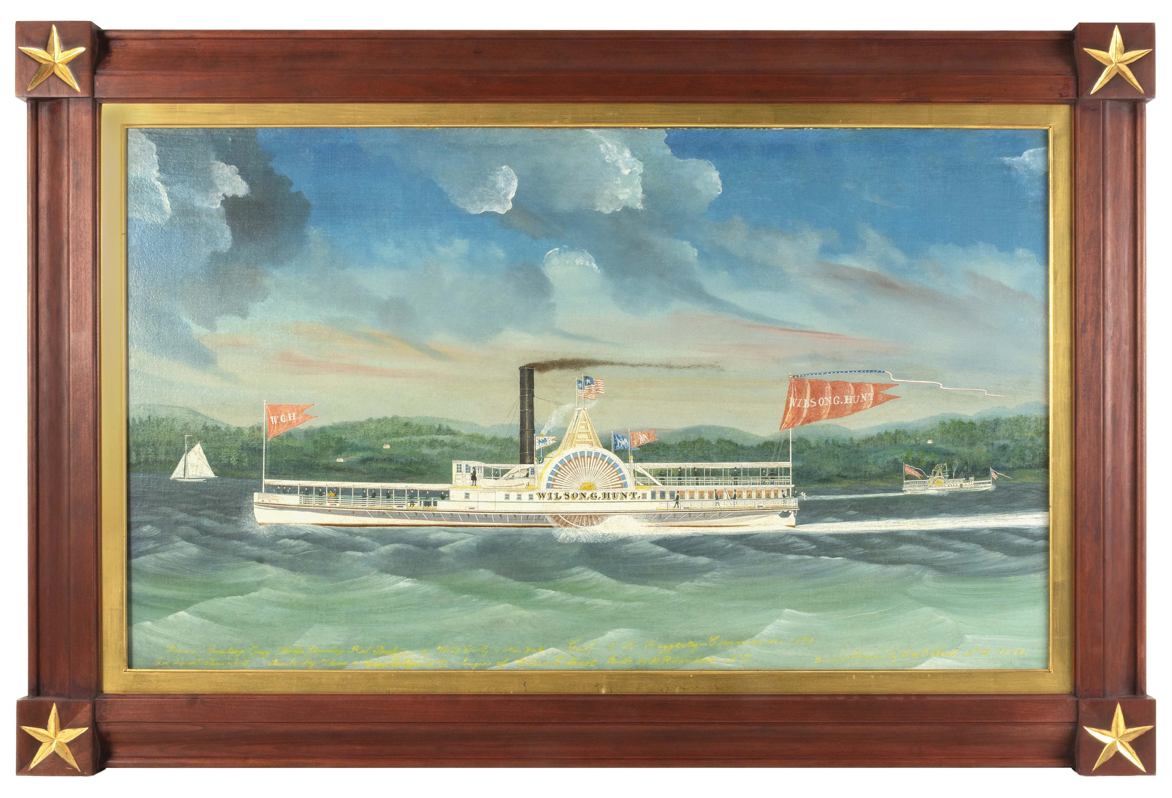 Artwork by James & John Bard, Portrait of the Gold Rush steamer Wilson G. Hunt., Made of Oil on canvas